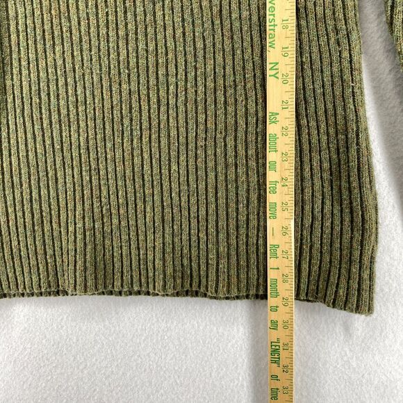 Army Commander Sweater Men M Wool Ribbed Elbow Shoulder Patch Military Green Vtg - Picture 12 of 13
